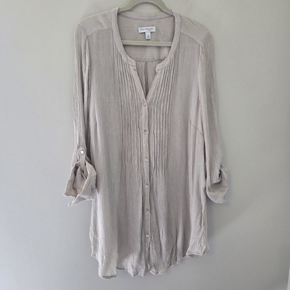 Kim Rogers Curvy Tan Crepe Top